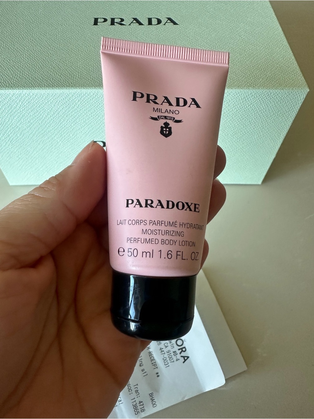 Prada Mint Green Logo Gift Box with perfume lotion 🎁🎁🎁🎁🎁🎁🎁🎁